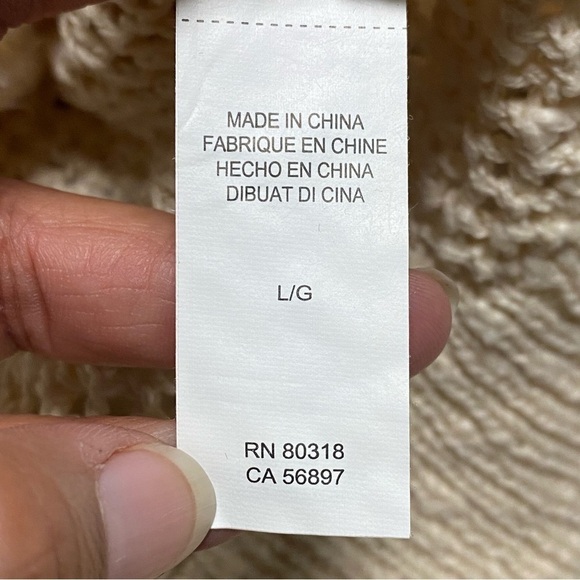 Lucky Brand Sweater Women’s Size Large Cream Pointelle knit Sweater - Picture 8 of 12